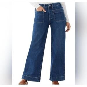 Free Assembly Retro Flare Patch Pocket Dark Wash Jeans Women’s Size 12S Short